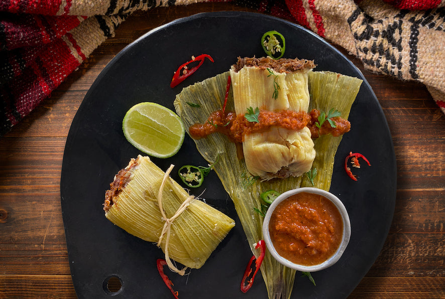 Tamales mexicanos de costilla de res con Rub #1 TIJUANA🇲🇽 y salsa roja tatemada