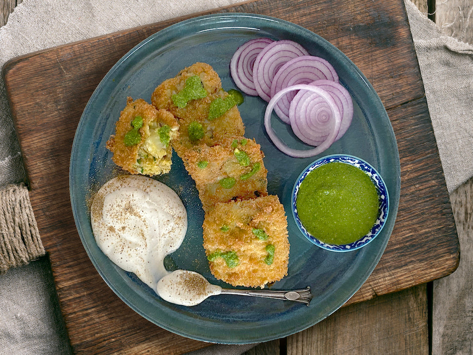 Tikkis de pescado de la India con Rub #9 MUMBAI🇮🇳 y chutney de cilantro